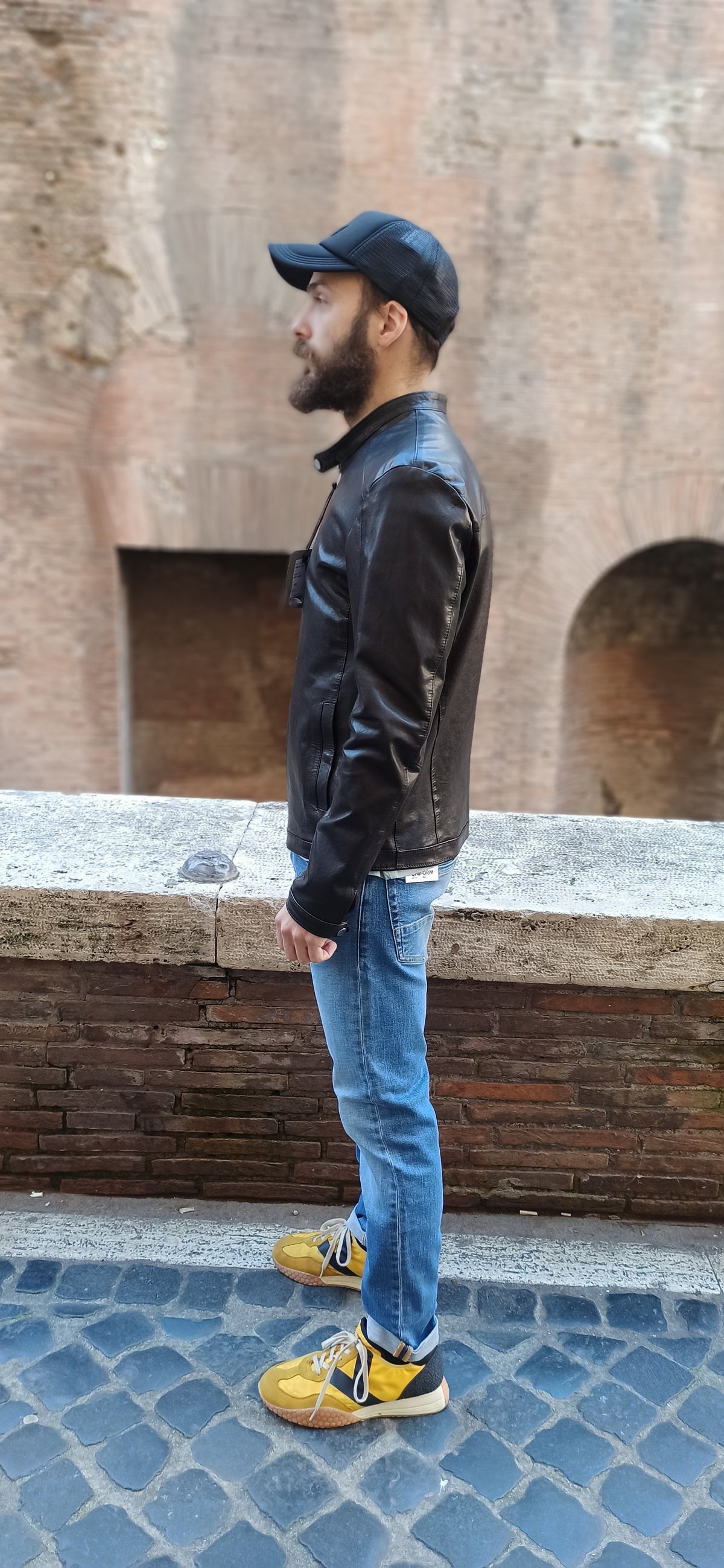 Giubbotto mod.byker pelle nera