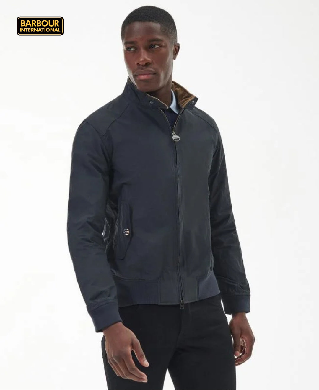 Giubbotto Barbour International mod. Harrington Steve McQueen blu