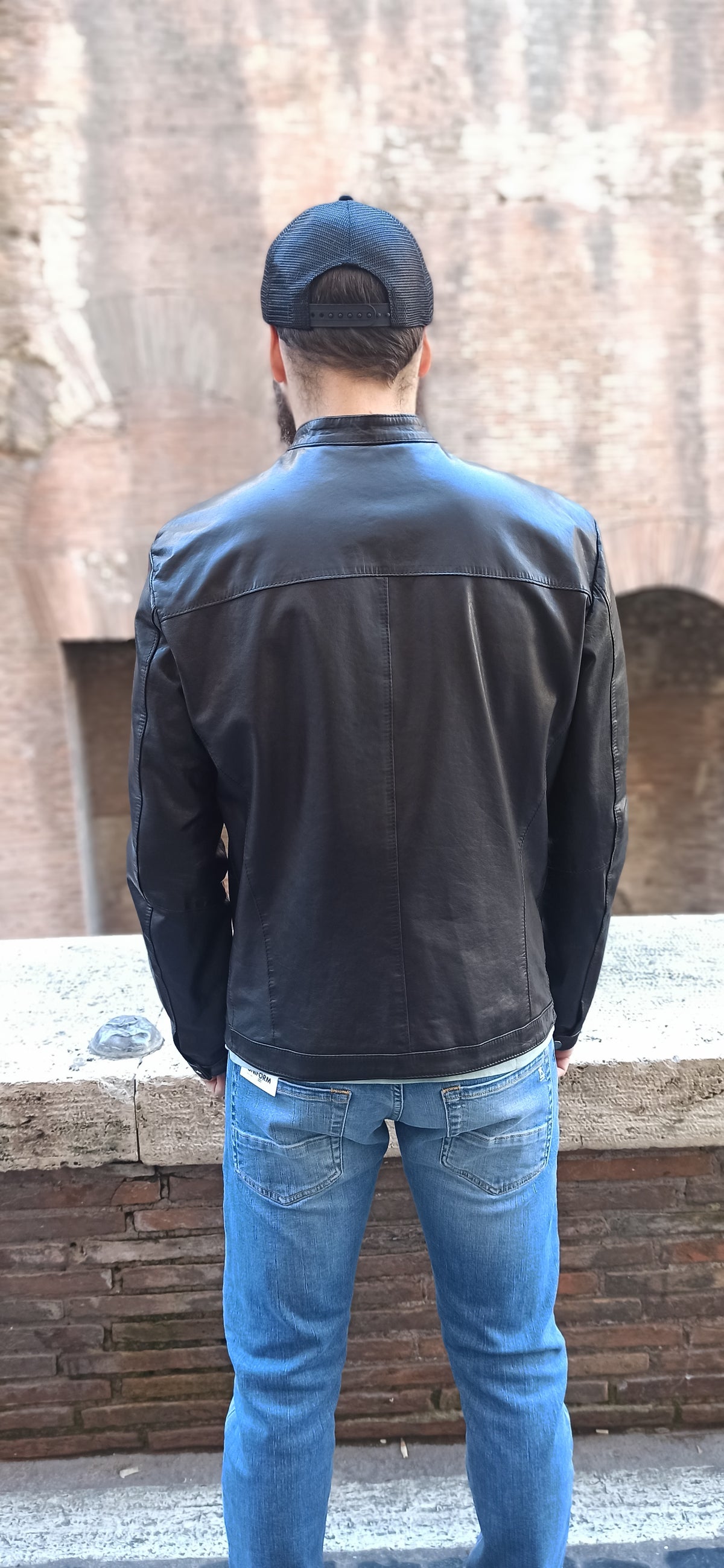 Giubbotto mod.byker pelle nera