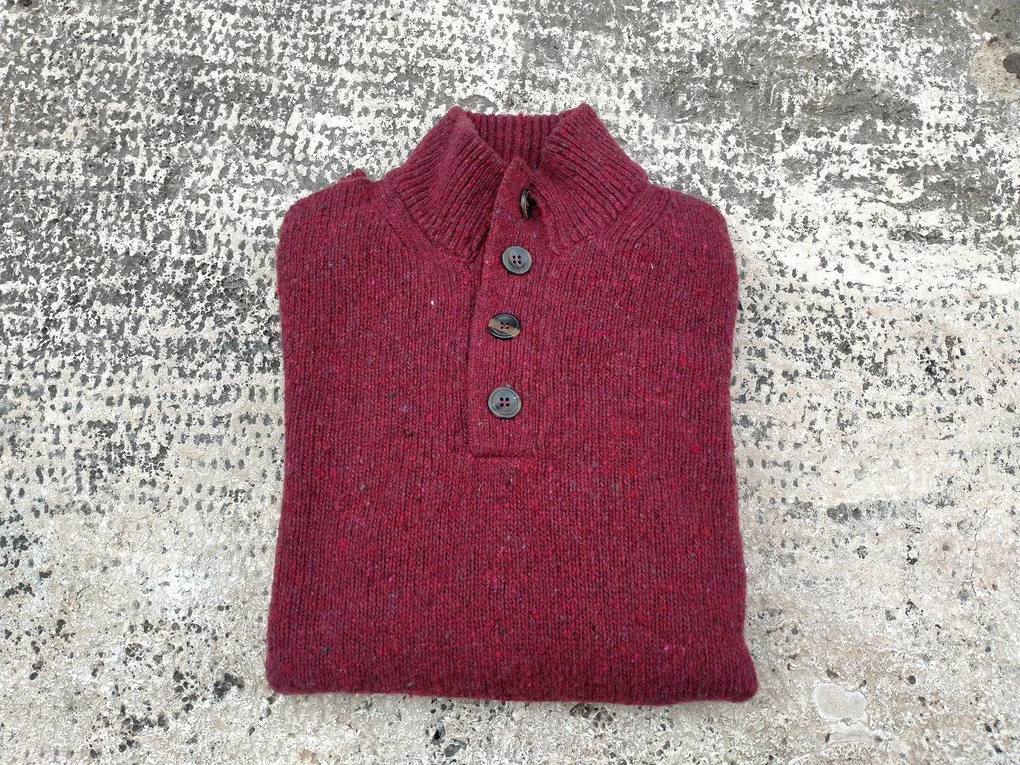 Pullover lupetto Donegal con bottoni Angelo Cenci