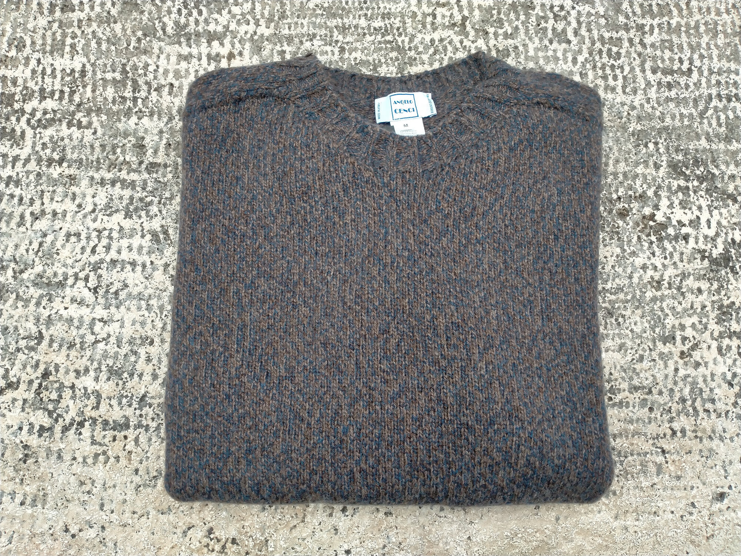 Pullover girocollo lana mouliné Angelo Cenci