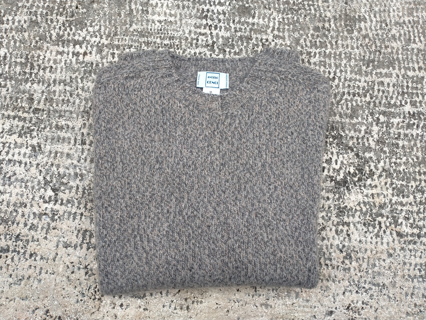 Pullover girocollo lana mouliné Angelo Cenci