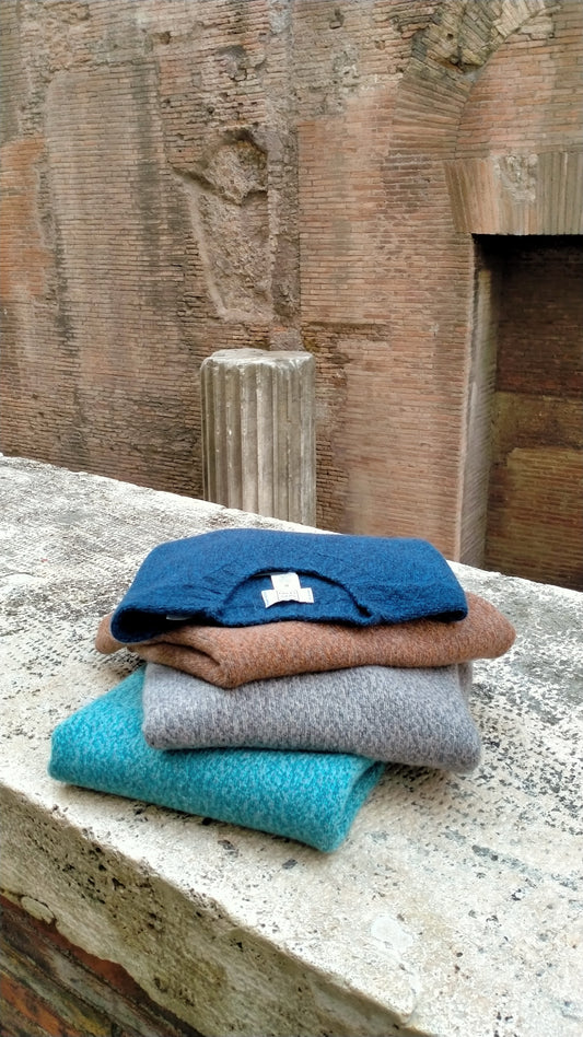 Pullover girocollo lana mouliné Angelo Cenci