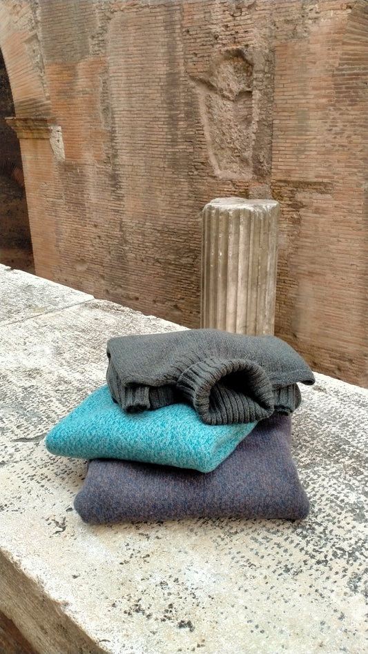 Pullover dolcevita lana mouliné Angelo Cenci