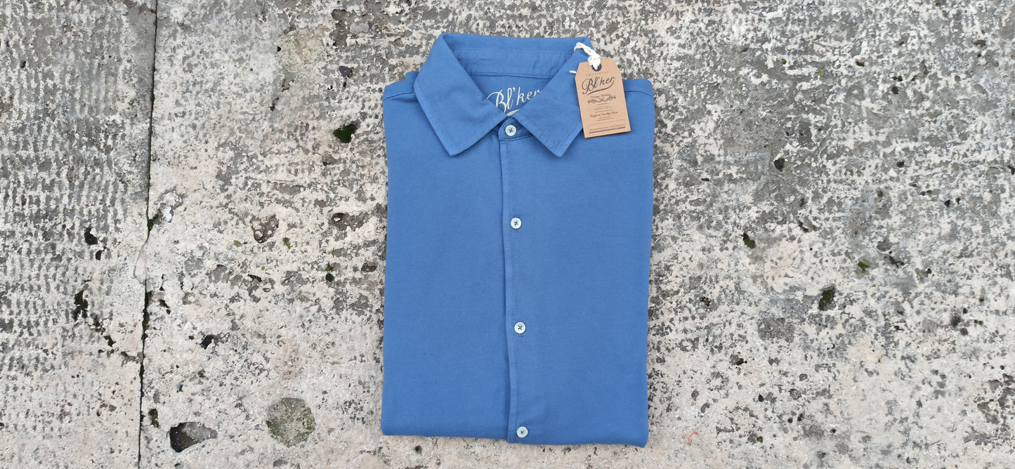 Polo camicia Bl'ker piquet azzurro