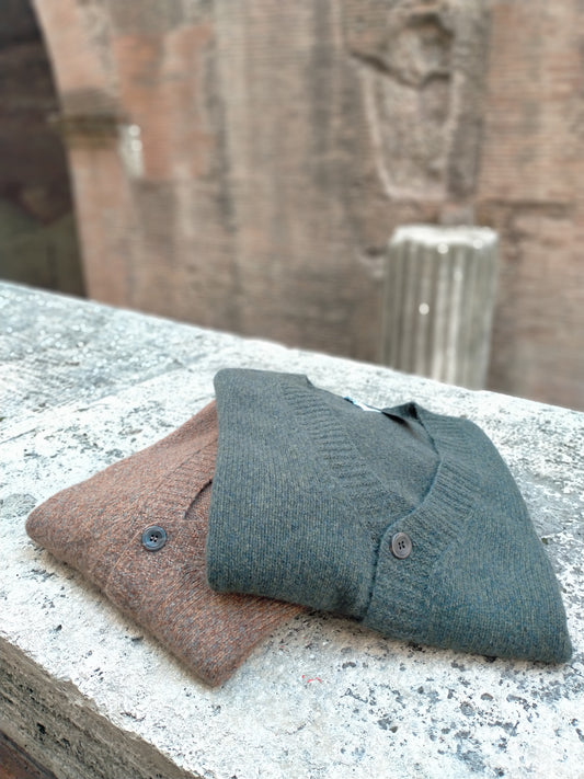 Cardigan lana mouliné Angelo Cenci
