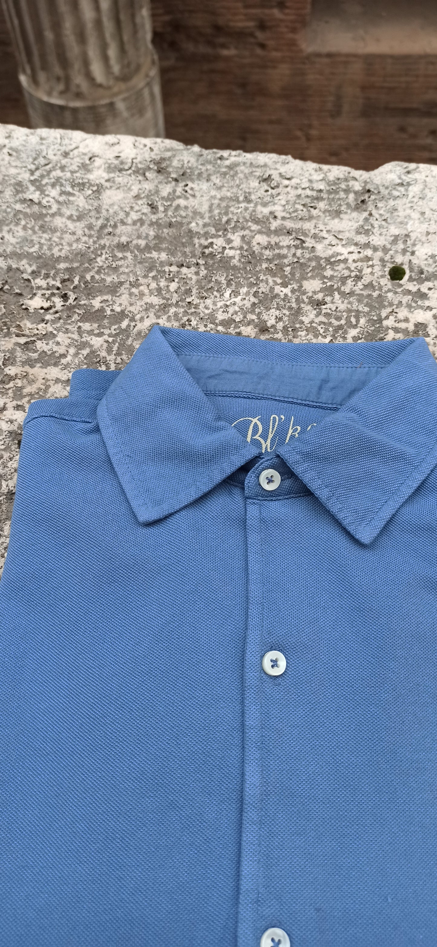 Polo camicia Bl'ker piquet azzurro