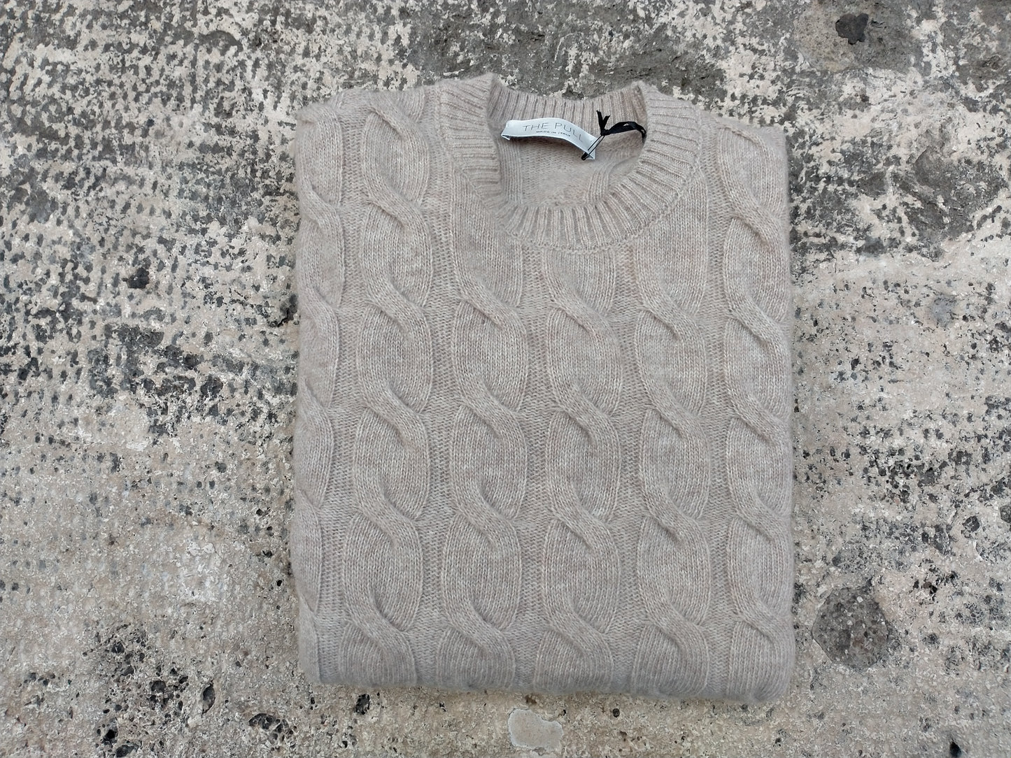 Pullover a treccia pura lana